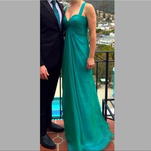 La femme chiffon blue green dress